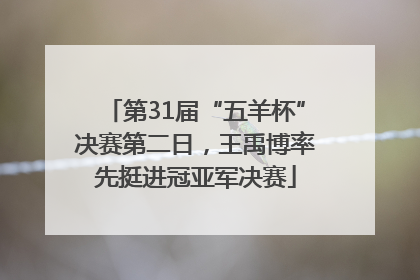 第31届“五羊杯”决赛第二日，王禹博率先挺进冠亚军决赛